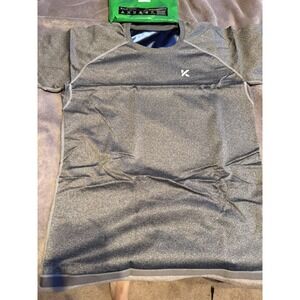 Kewlioo Men Sauna Shirt 3XL Heather Grey Sweat Enhancing Compression Workout Top